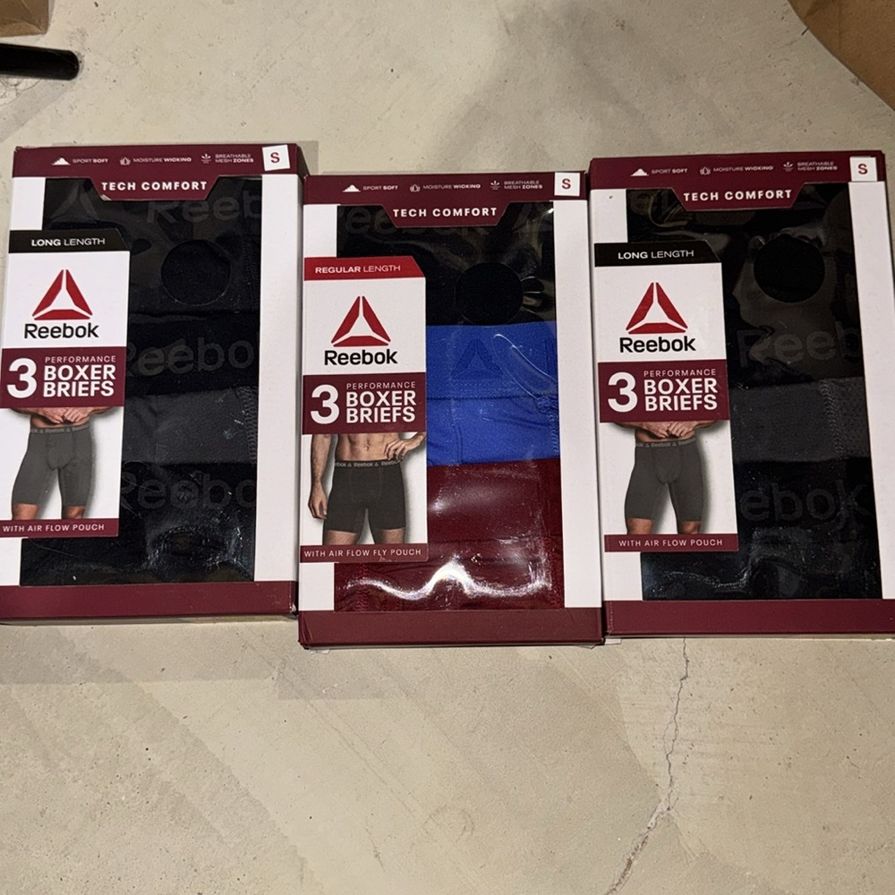 BUNDLE DEALS ✨3 boxes Reebok Men's Underwear Tech Comfort Sport Soft Boxer Brief